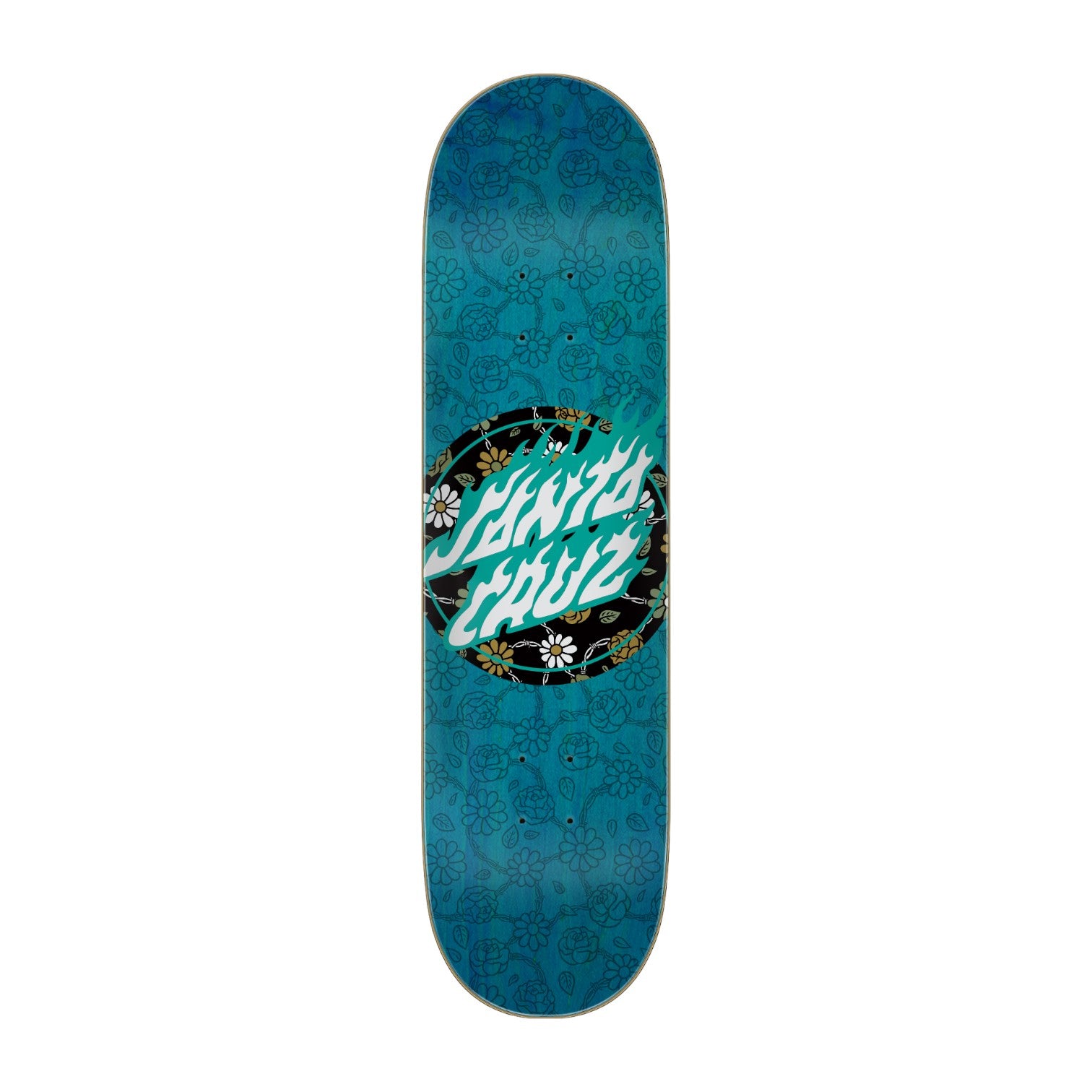Santa Cruz Floral Flame Dot 7 Ply Birch Skateboard Deck