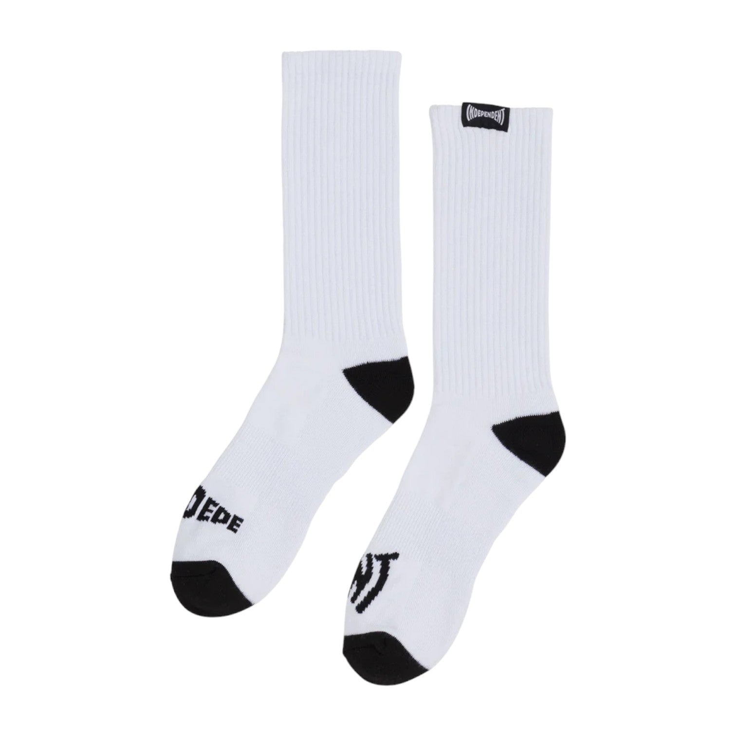 Independent Span Split Crew Socks - White/Black