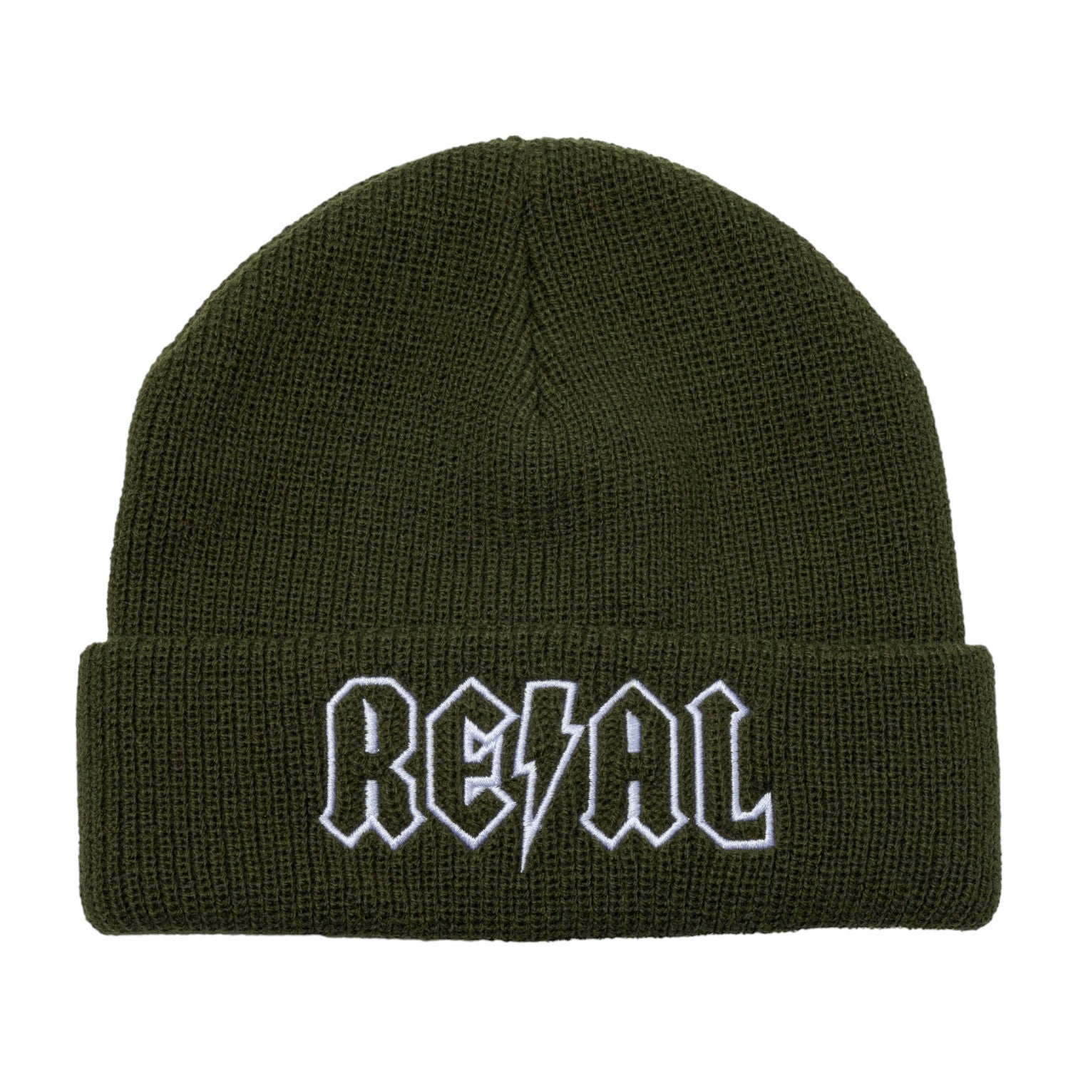 Real Deeds Embroidered Cuff Beanie - Olive