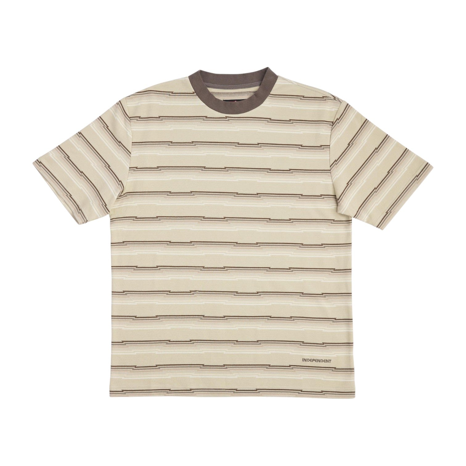 Independent Wired S/S Ringer T-Shirt - Sand Stripe
