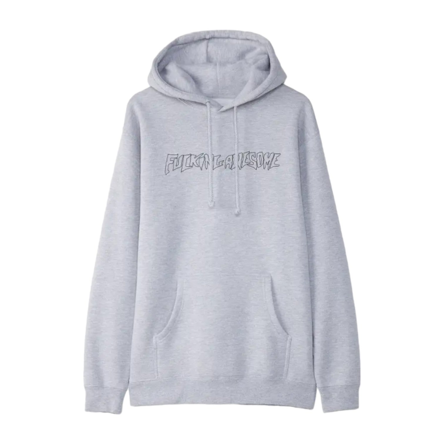 Fucking Awesome Outline Stamp Hoodie - Heather Grey