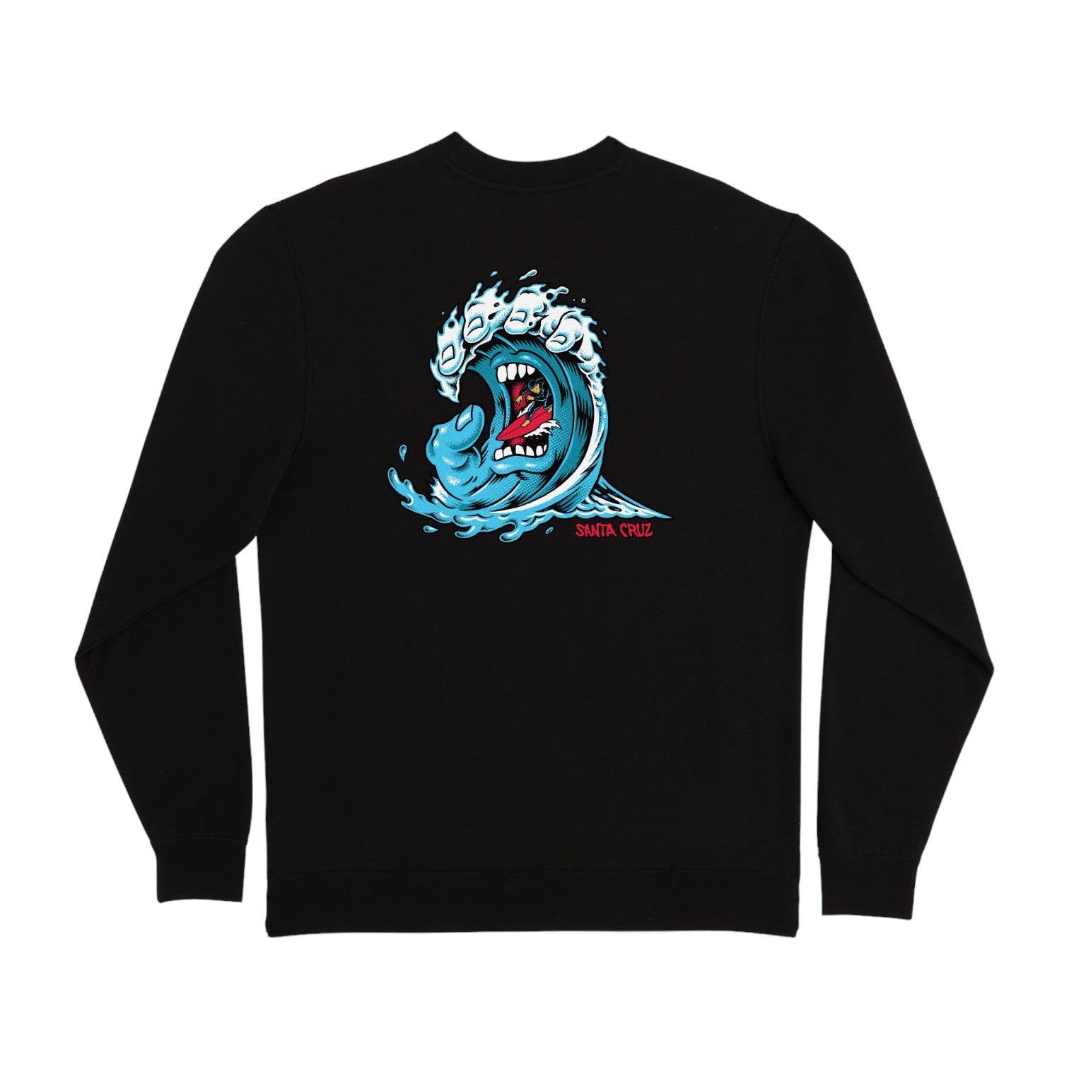 Santa Cruz Screaming Wave Crewneck Sweater - Black