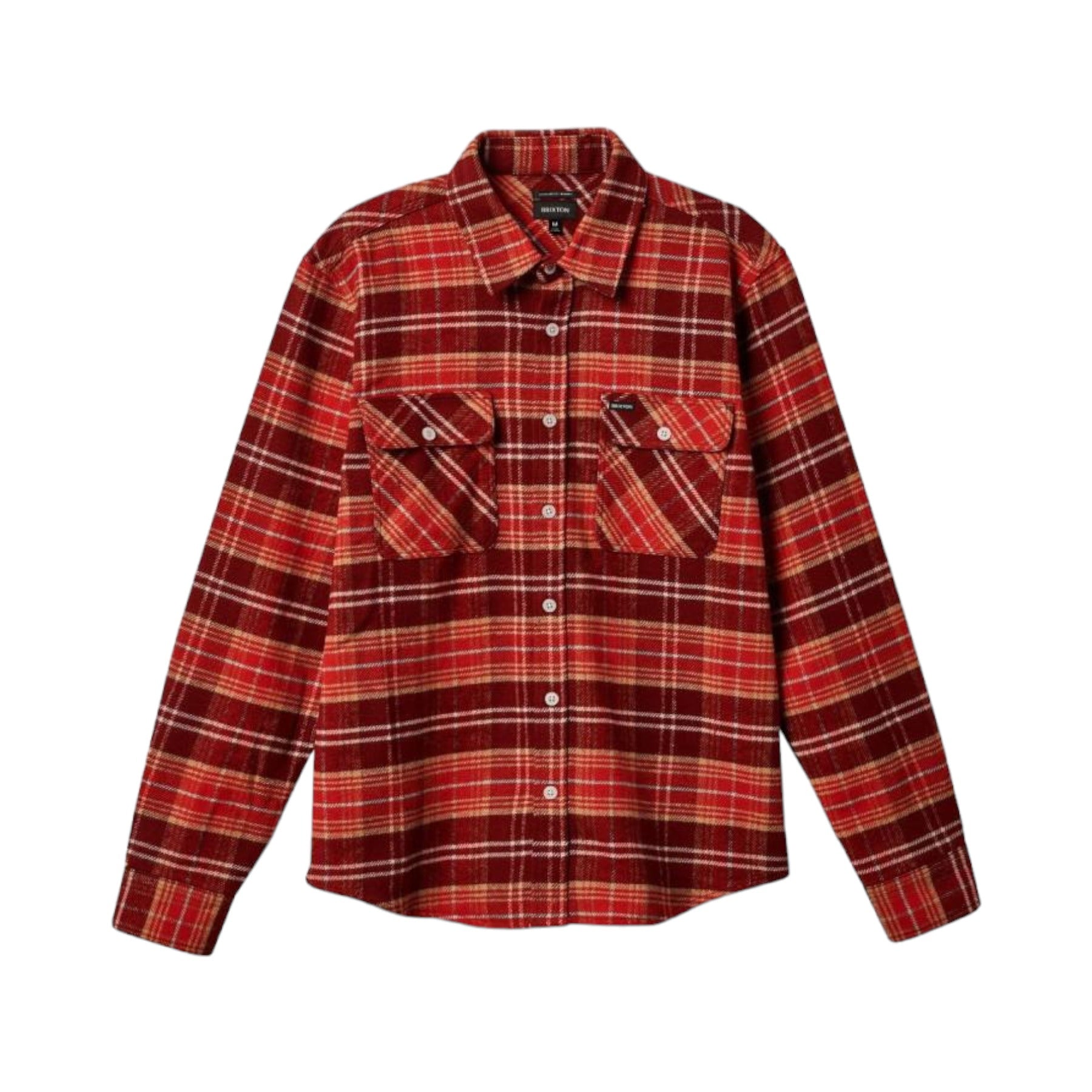 Brixton Bowery L/S Flannel - Island Berry/Aloha Red/Sand