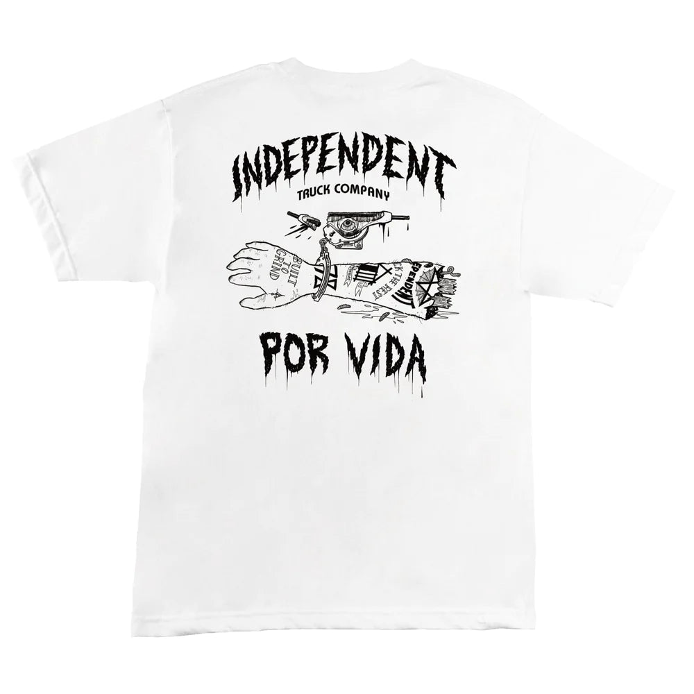 Independent Por Vida S/S Pocket T-Shirt - White