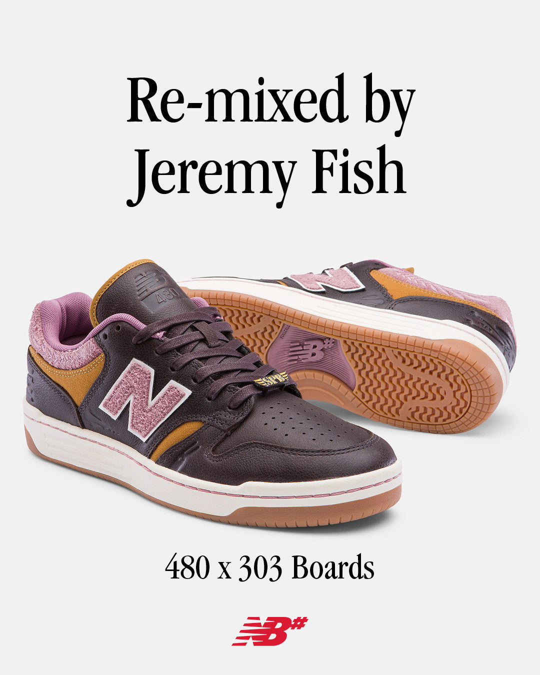 NB Numeric 480 NM480FXT Shoes - Brown/Pink