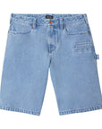 Brixton Builders Carpenter Baggy Shorts - Washed Blue Denim