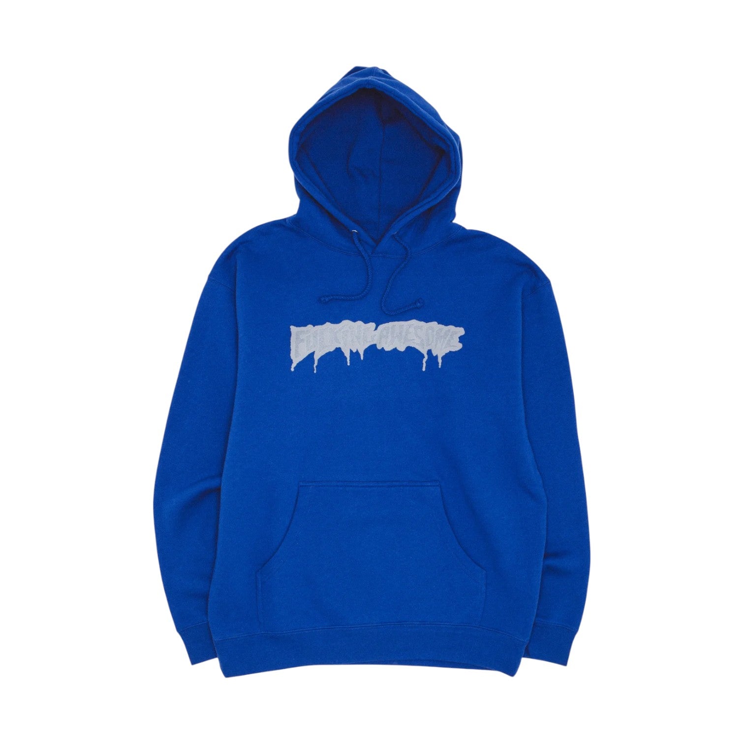 Fucking Awesome Reflective Drip Logo Hoodie - Royal