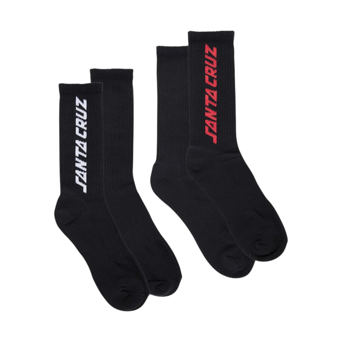 Santa Cruz Solid Strip 2-Pack Crew Socks - Black