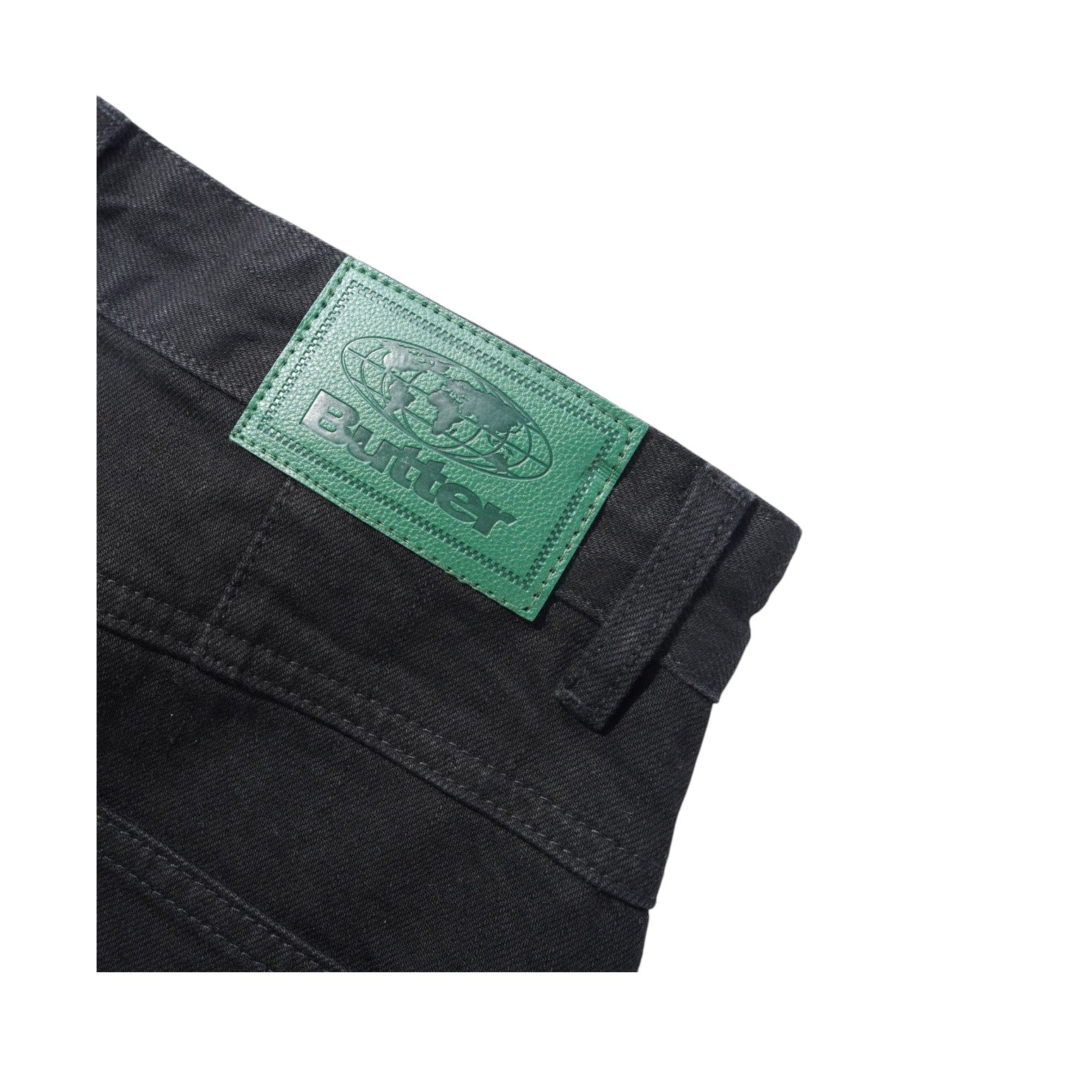 Buttergoods Wide Cut Denim Jeans - Flat Black Selvedge