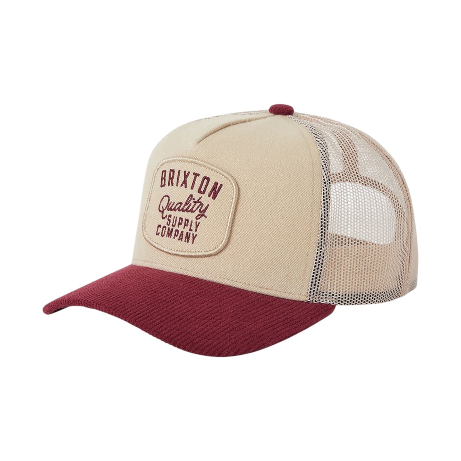 Brixton Hubal C NP MP Trucker Hat - Oatmeal/Dark Brick Corduroy