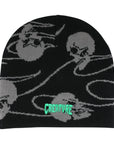 Creature Spiral Skull Beanie - Black