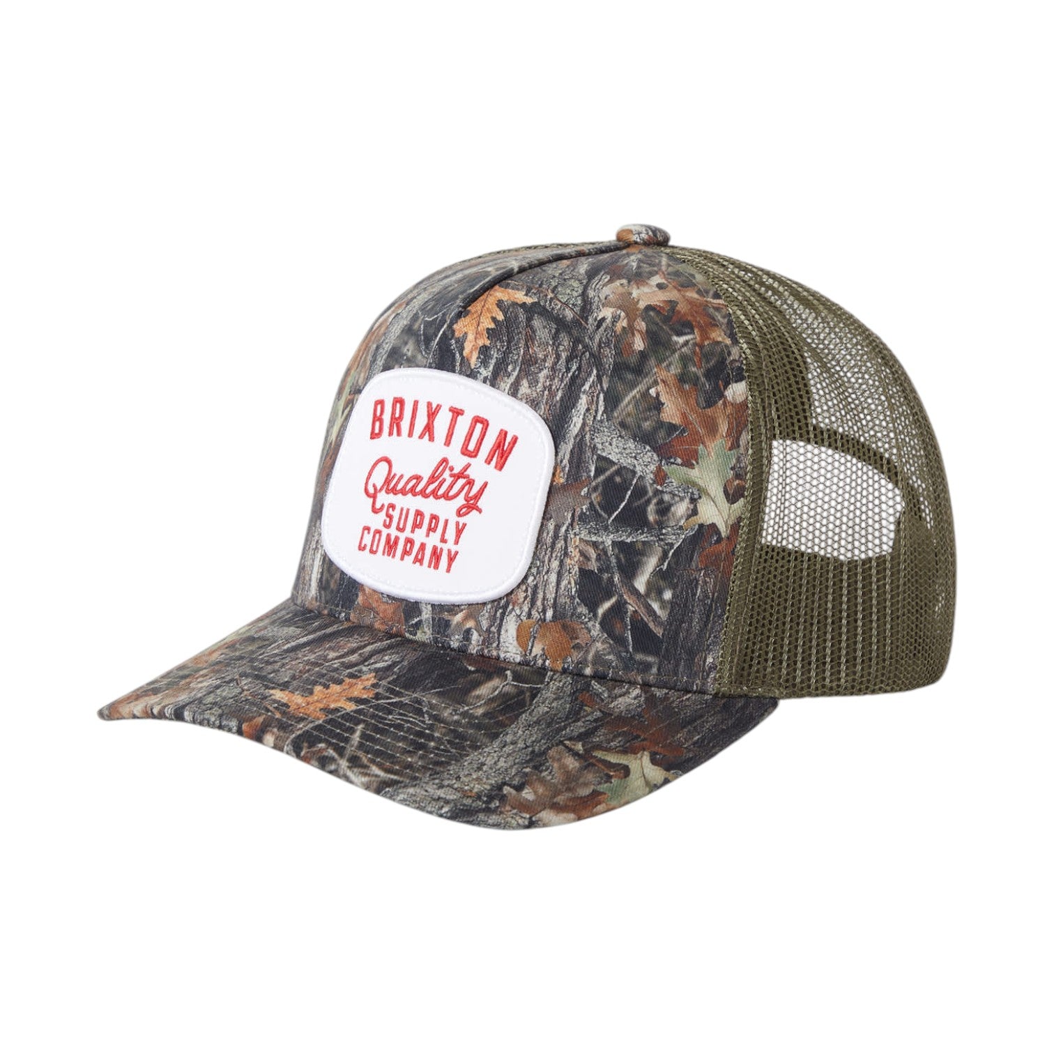 Brixton Hubal C NP MP Trucker Hat - Tree Camo/Olive