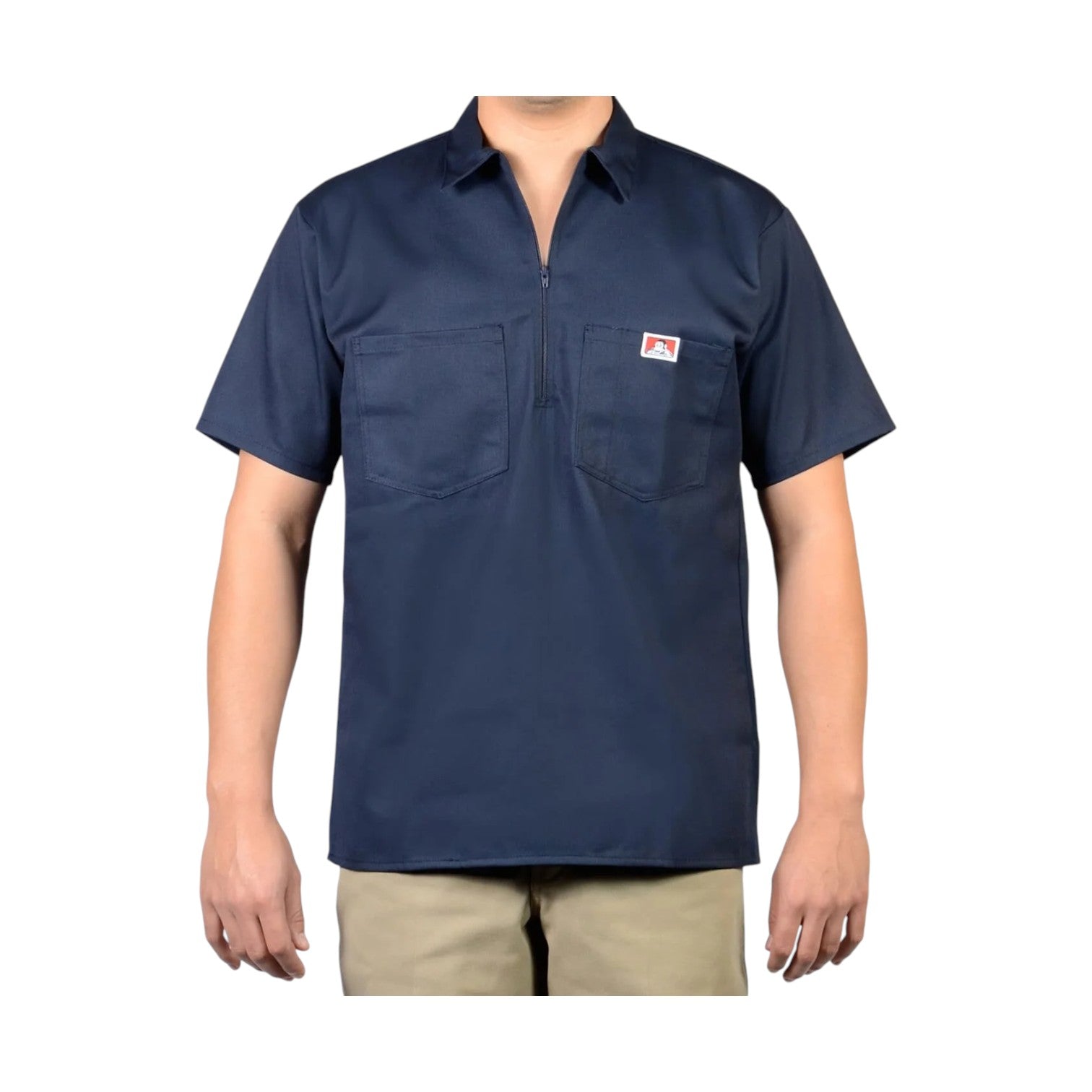 Ben Davis Short Sleeve Solid 1/2 Zip - Navy
