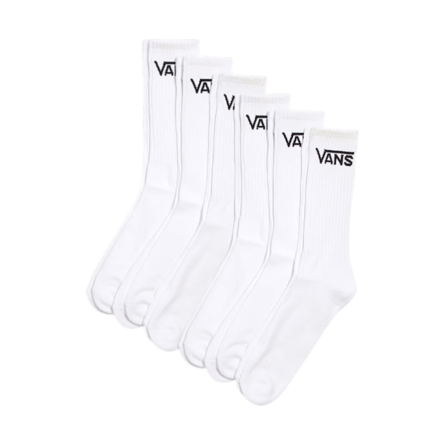 Vans Classic Crew 6 Pack Sock - White