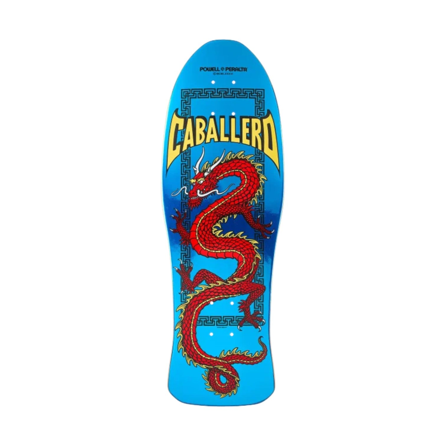 Powell Peralta Caballero Chinese Dragon Aqua Foil Skateboard Deck