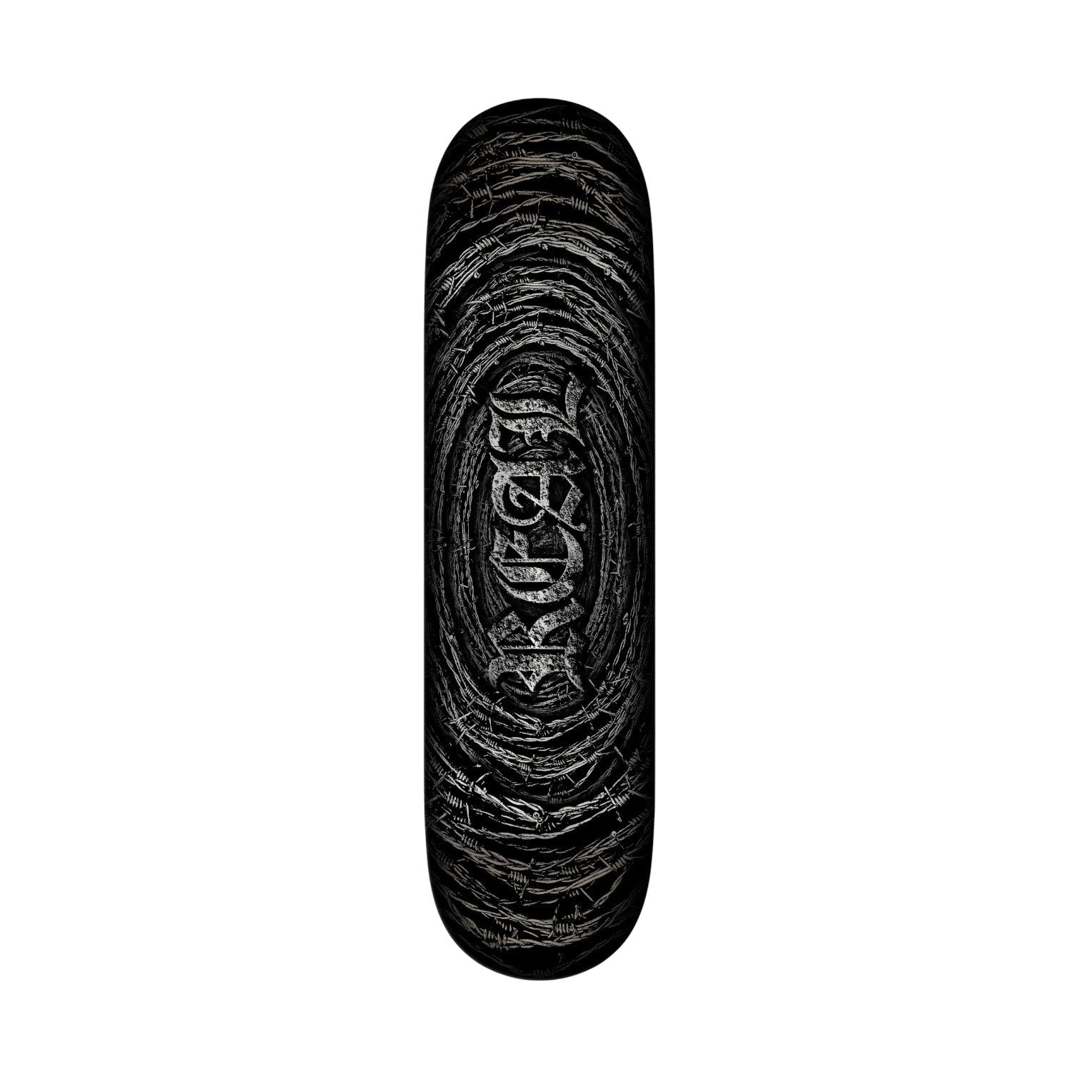 Real Team Barbed Wire Foil Oval Rusted Skateboard Deck