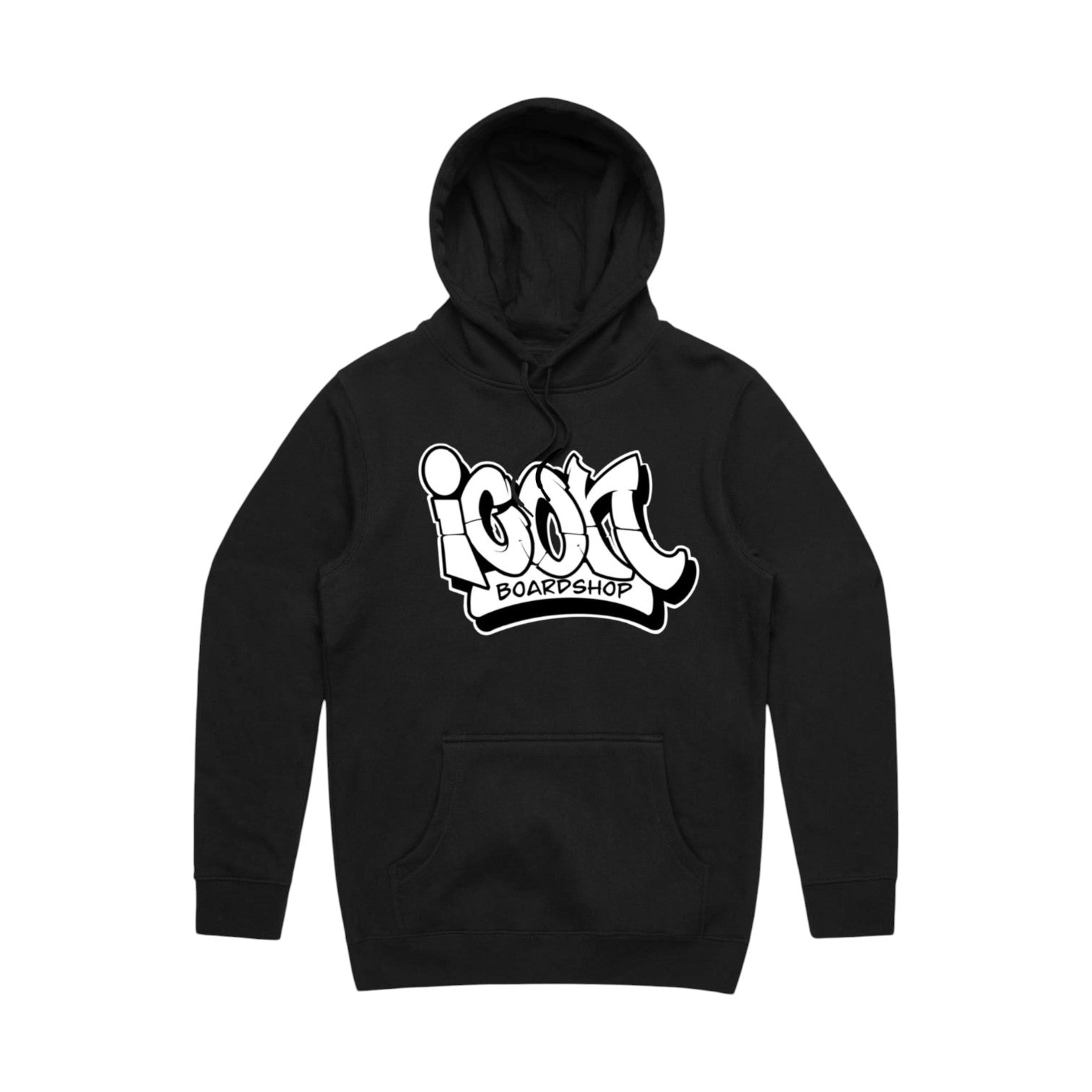 Icon Throw Up Hoodie - Black – Icon Boardshop