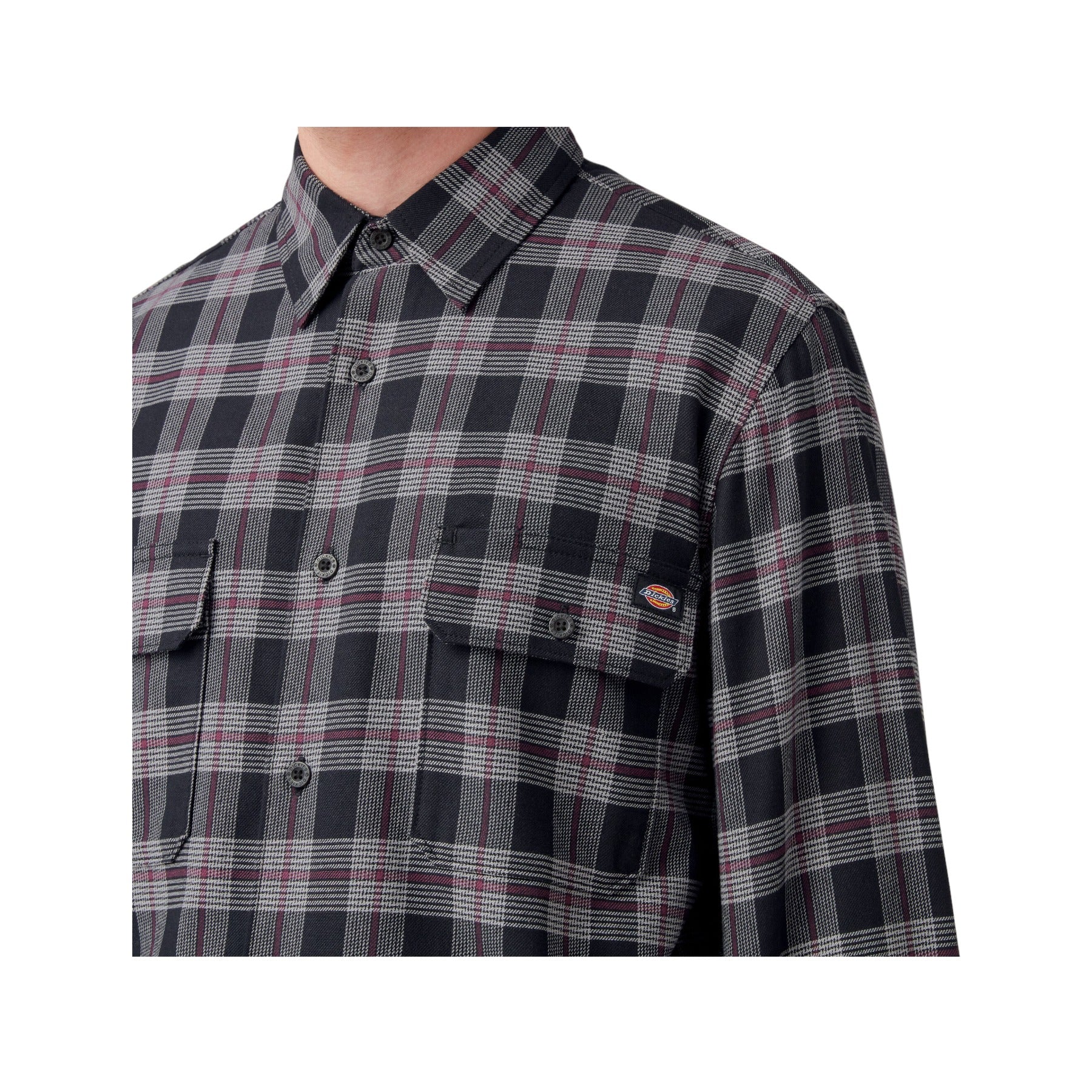 Dickies Regular Fit Flannel Shirt - Wine/Black
