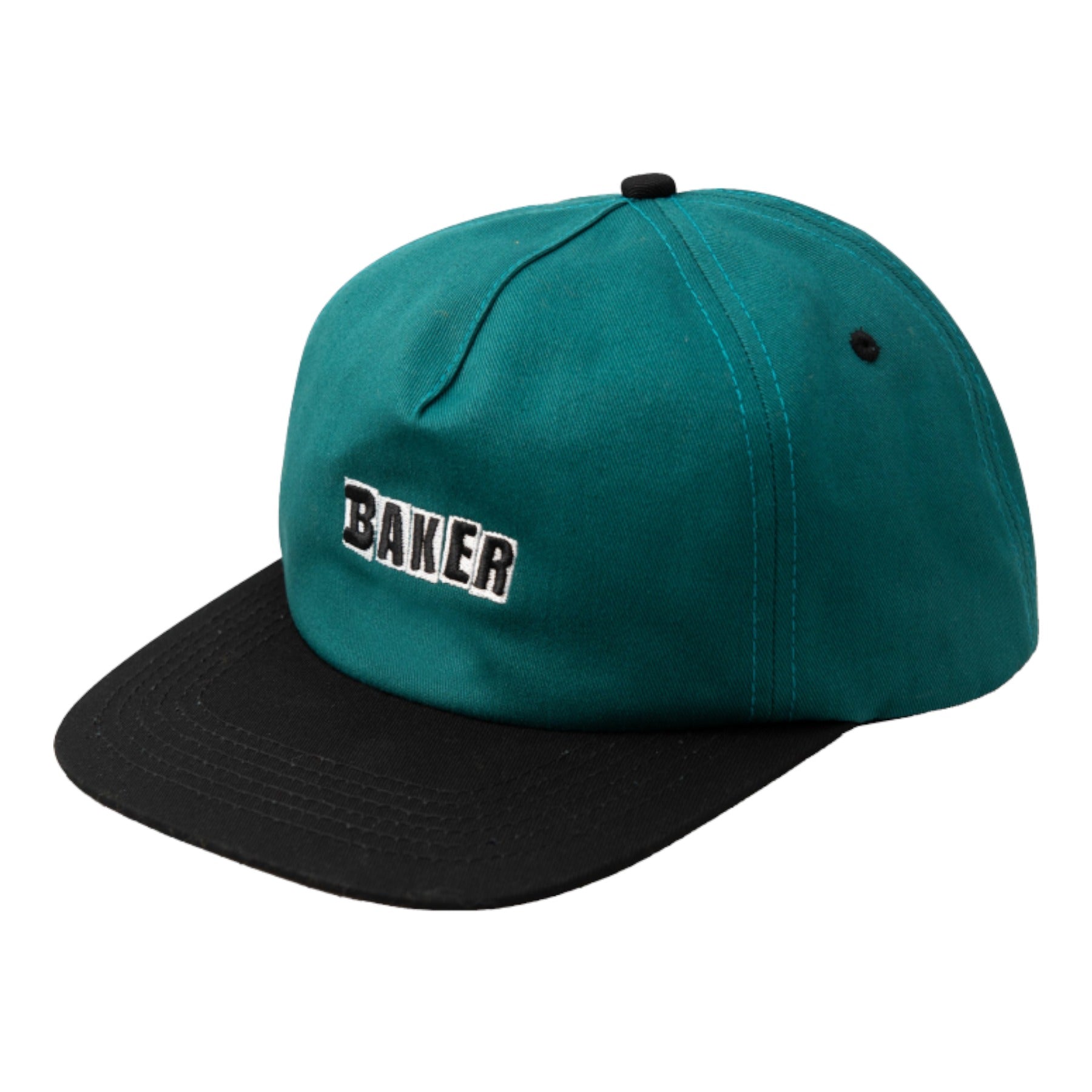 Baker Brand Logo Snapback - Black/Aqua