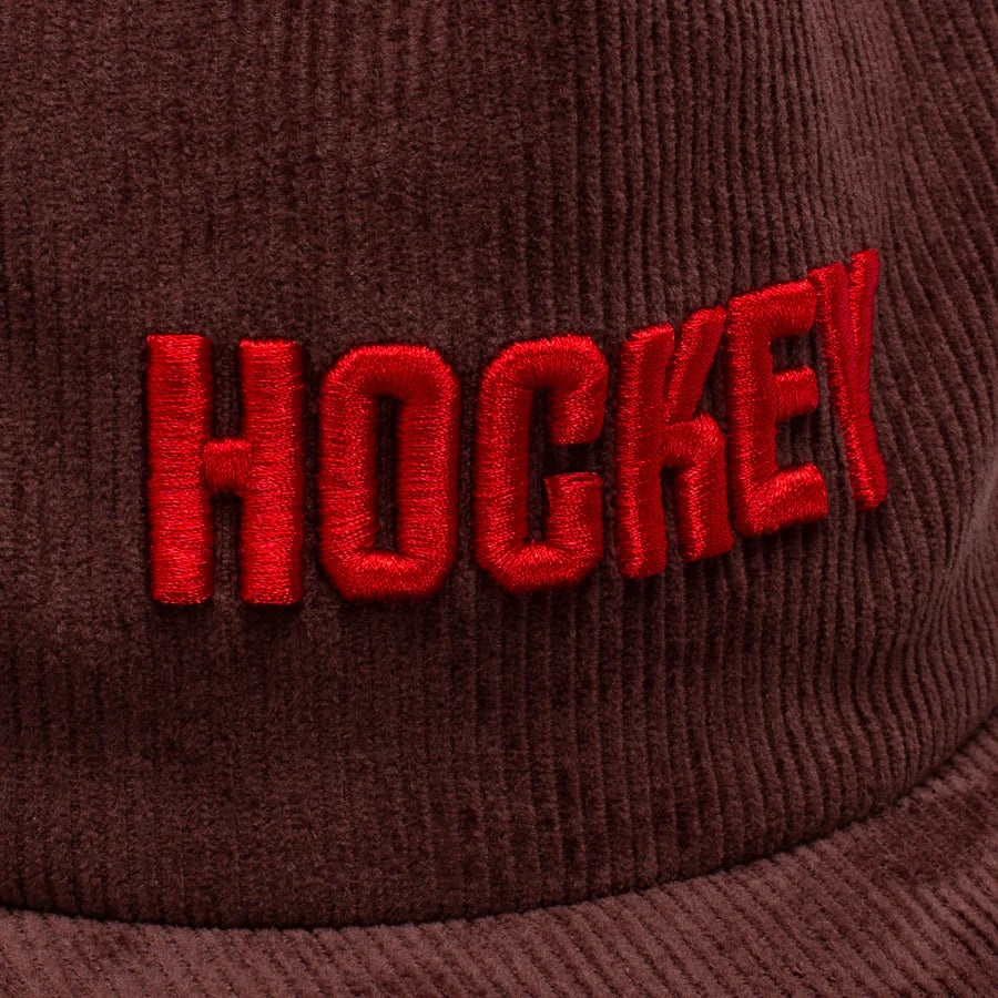 Hockey Corduroy 5 Panel Hat - Brown