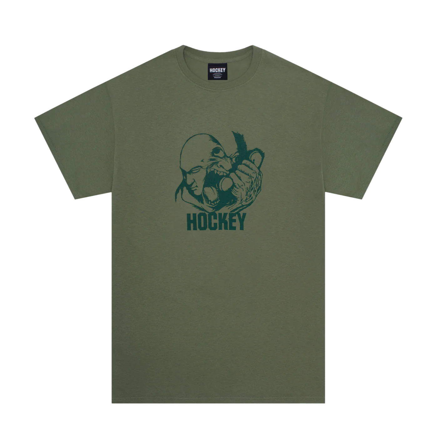 Hockey Please Hold Tee - Army Green