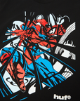 Huf x Spiderman Entangled SS Washed Tee - Washed Black