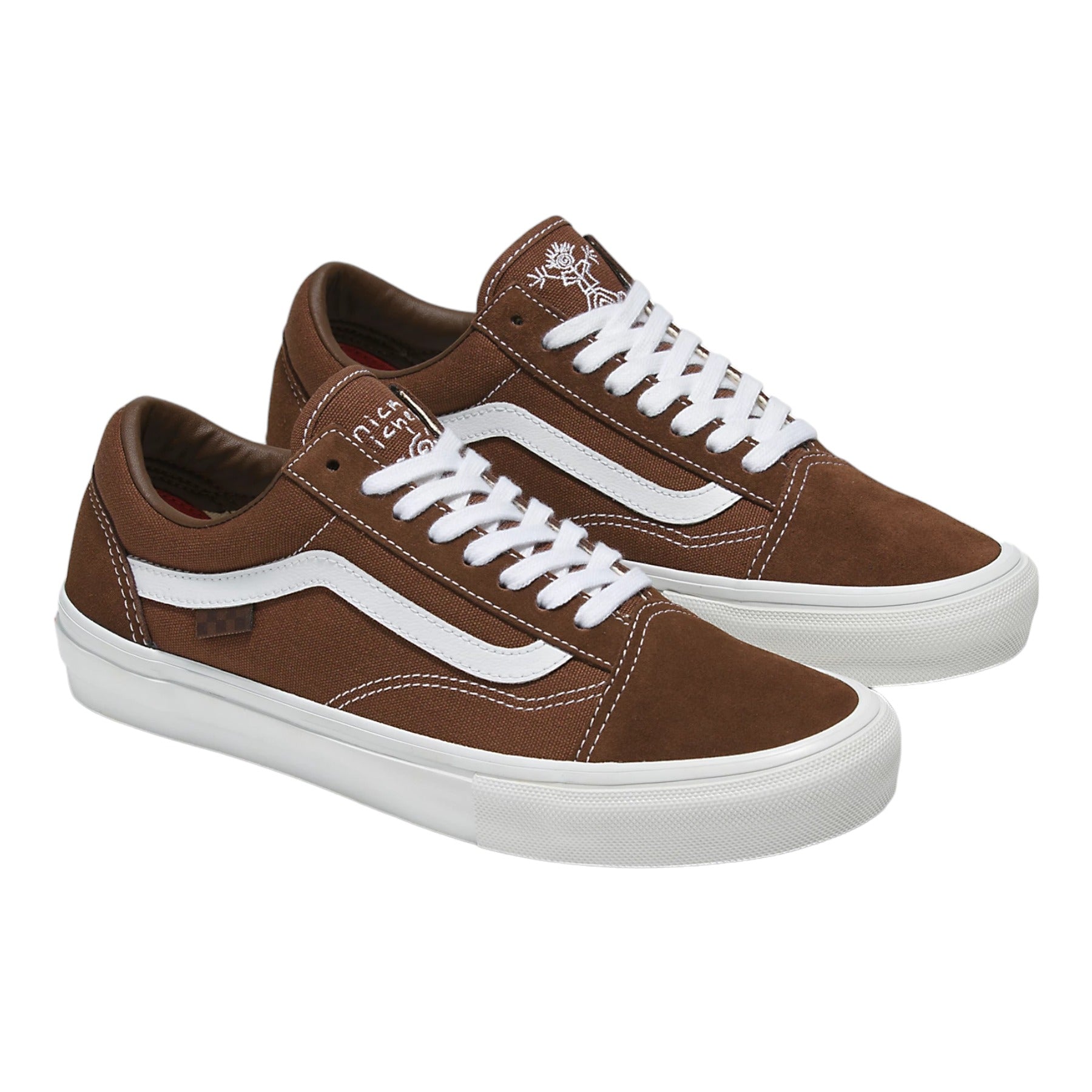 Vans Skate Old Skool Shoes (Nick Michel) - Brown/White